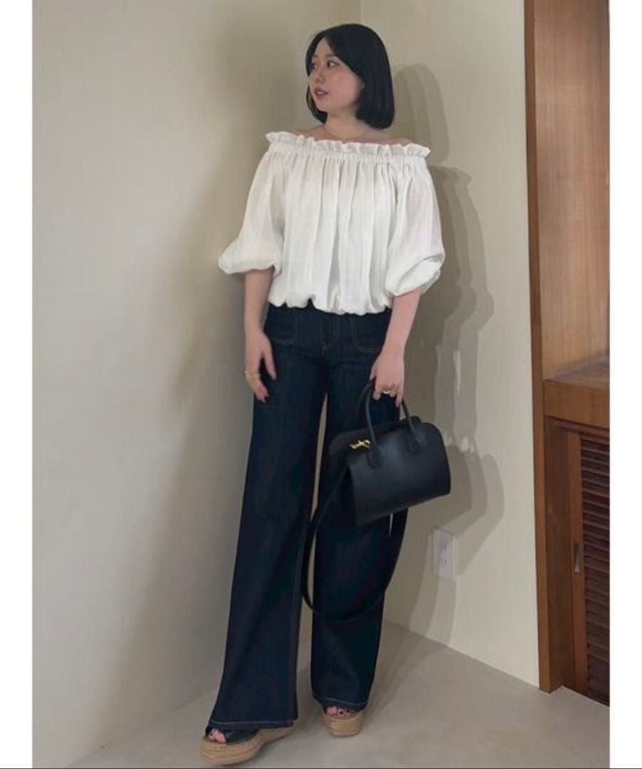 Mila Owen　パッチポケットデザインバギーデニムパンツ