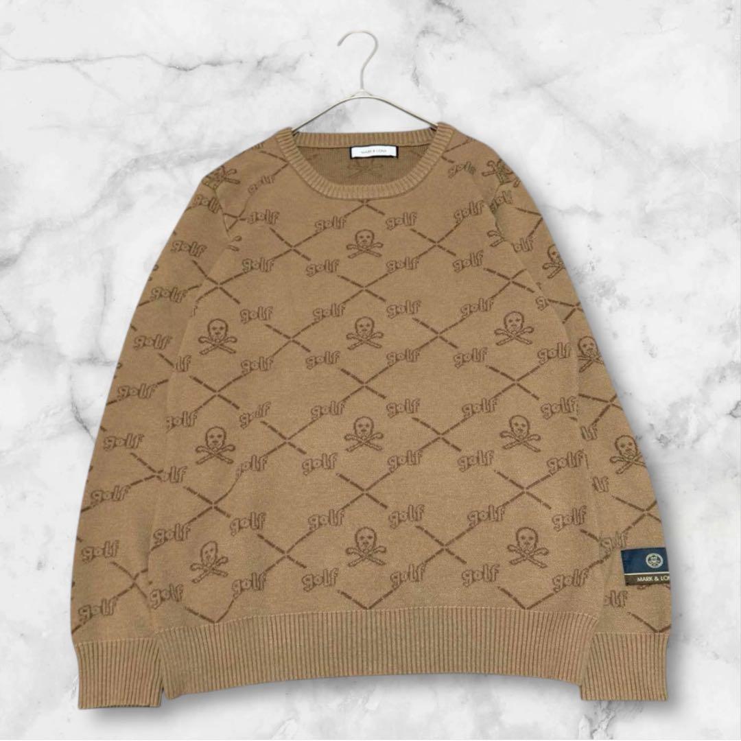 ほぼ未使用 マークアンドロナ 長袖ニット スカル ゴルフウェア L