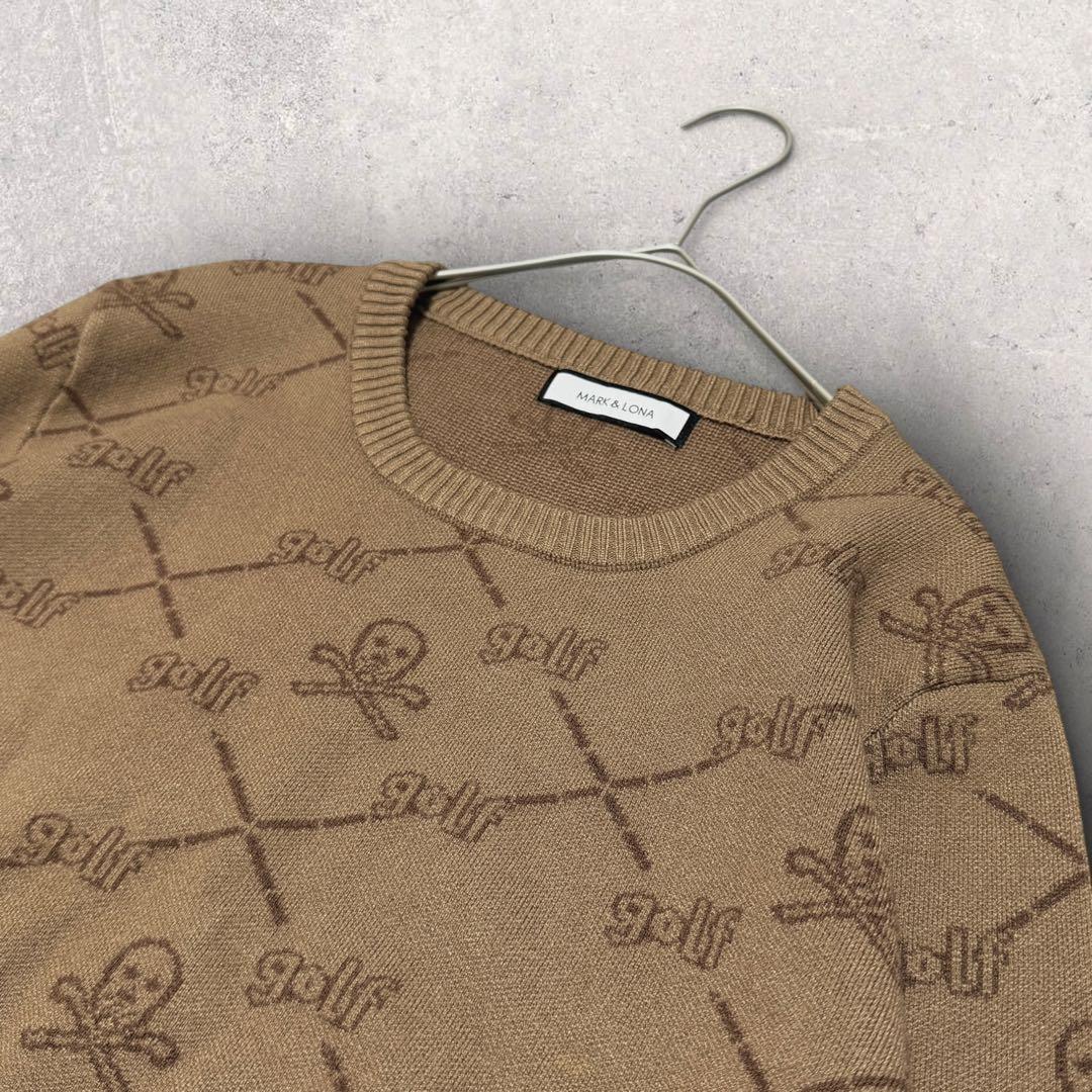 ほぼ未使用 マークアンドロナ 長袖ニット スカル ゴルフウェア L