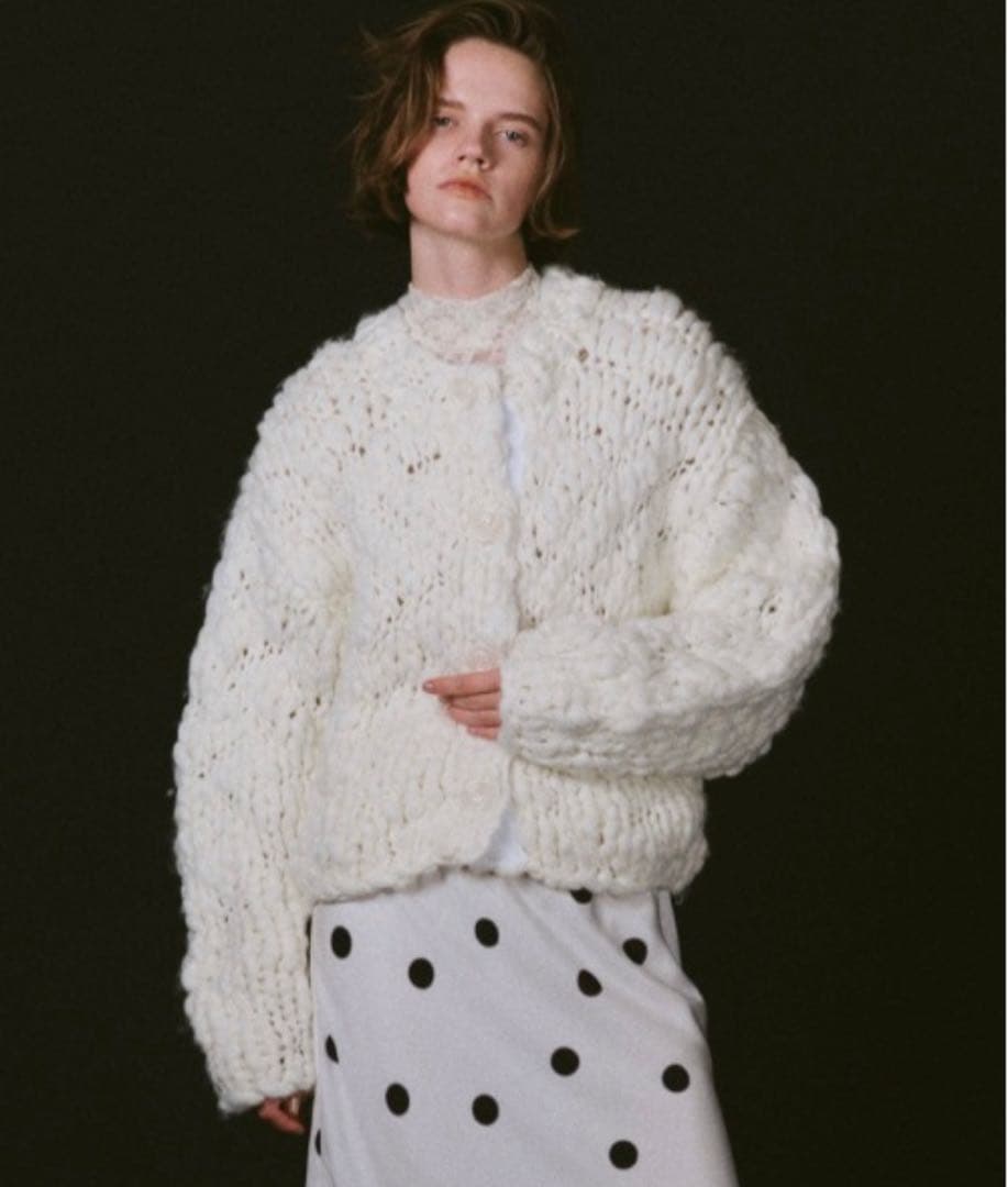 maison special ハンドスラブニットカーディガン