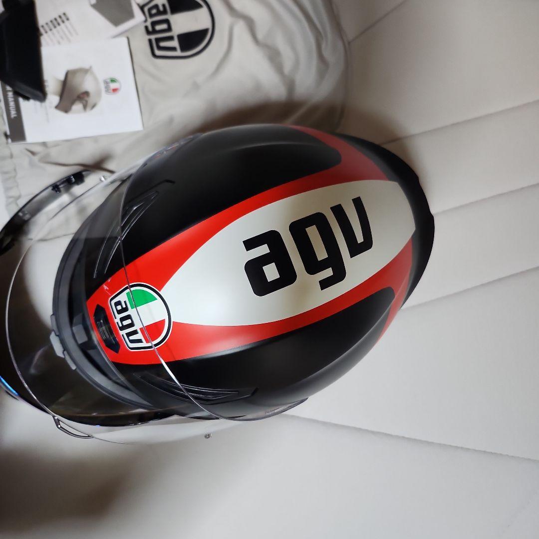 AGV フルフェイスヘルメット ブラック/レッド新品ミラーシルド付き