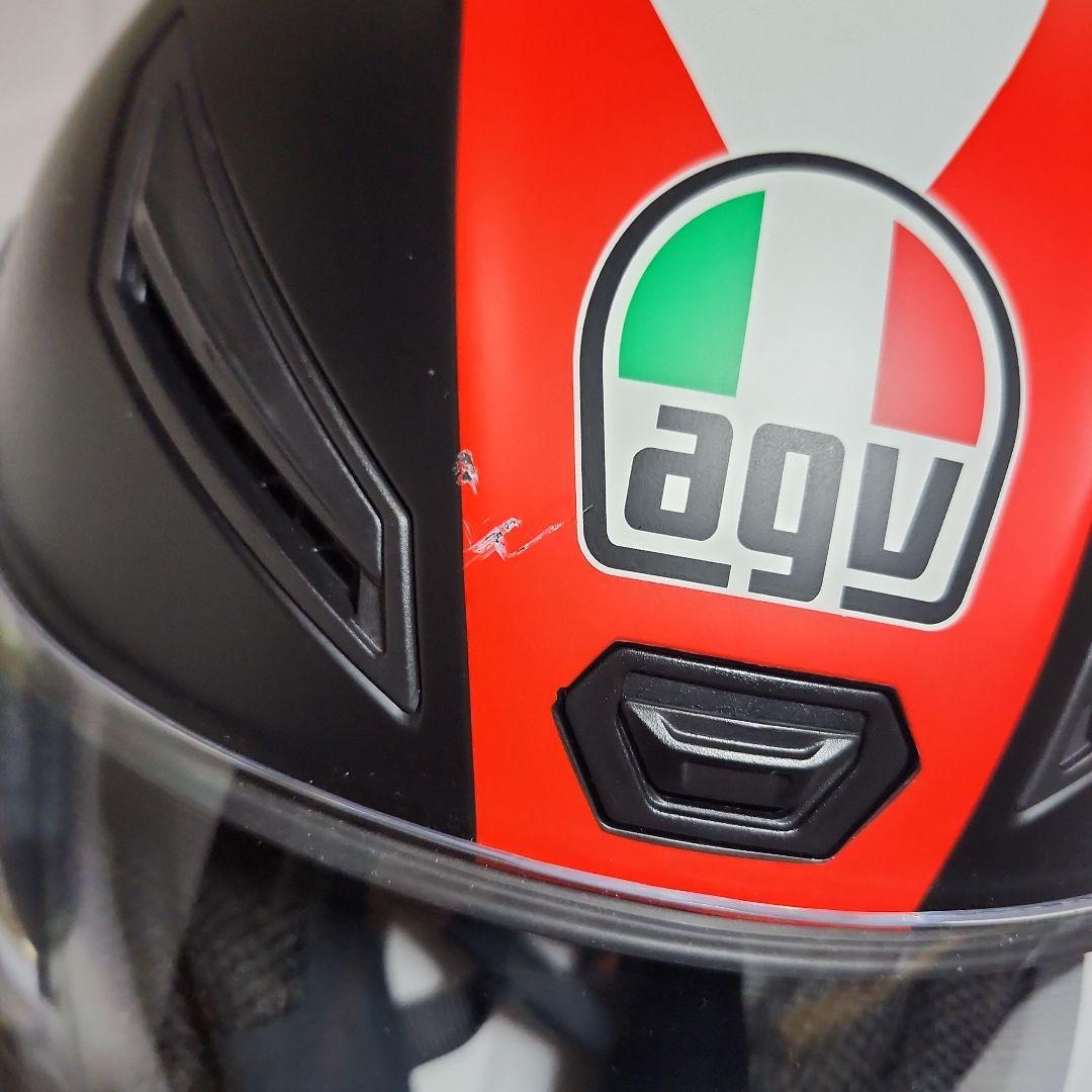 AGV フルフェイスヘルメット ブラック/レッド新品ミラーシルド付き