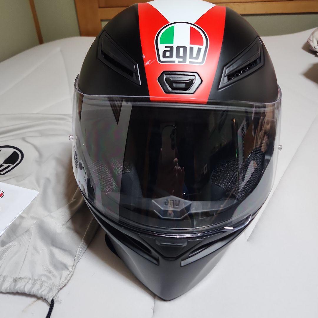 AGV フルフェイスヘルメット ブラック/レッド新品ミラーシルド付き