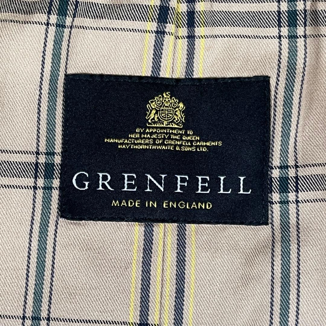 GRENFELL グレンフェル 英国製 裏地チェック ステンカラーコート 38M