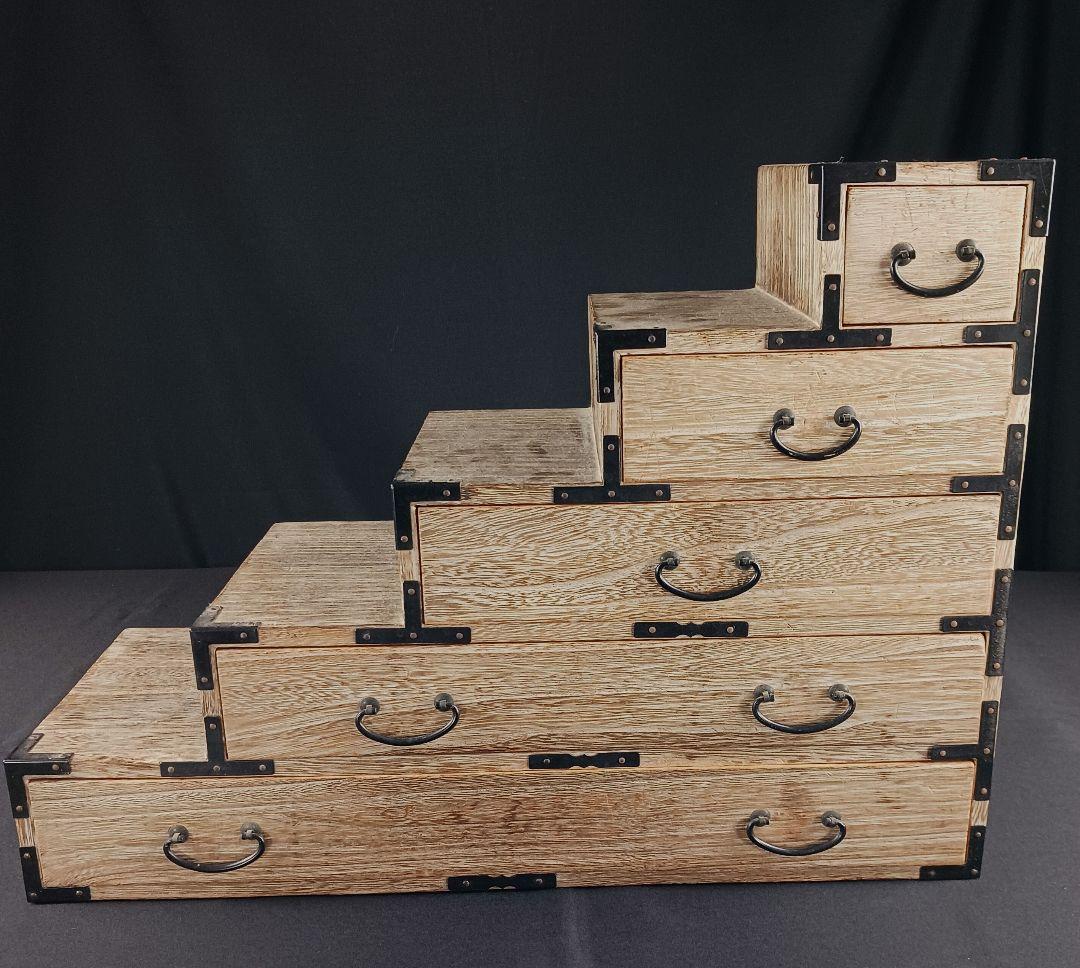 Y2293-36 桐製 階段箪笥 五段 高さ36㎝ 和ダンス 小型