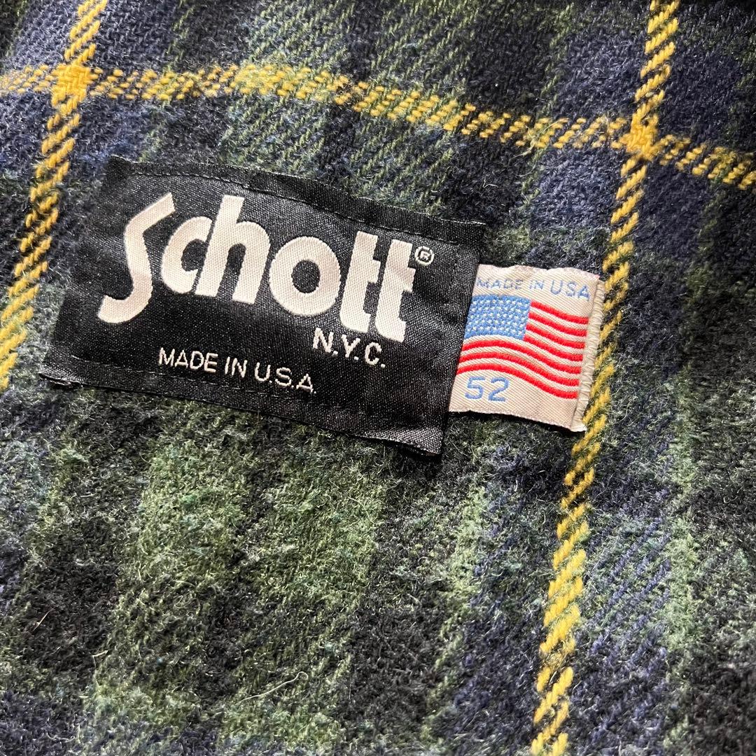 Schott USA製52TALON襟付きシングルライダースジャケット古着XL