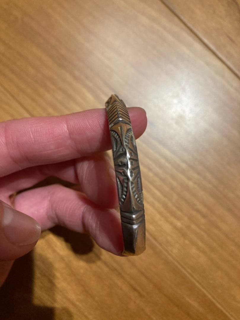 シルバーバングル 2点セット エスニックデザイン