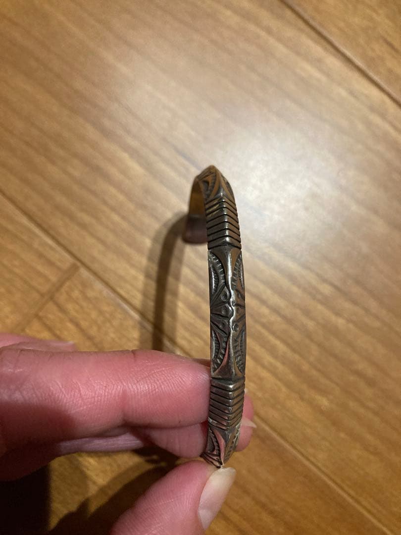 シルバーバングル 2点セット エスニックデザイン