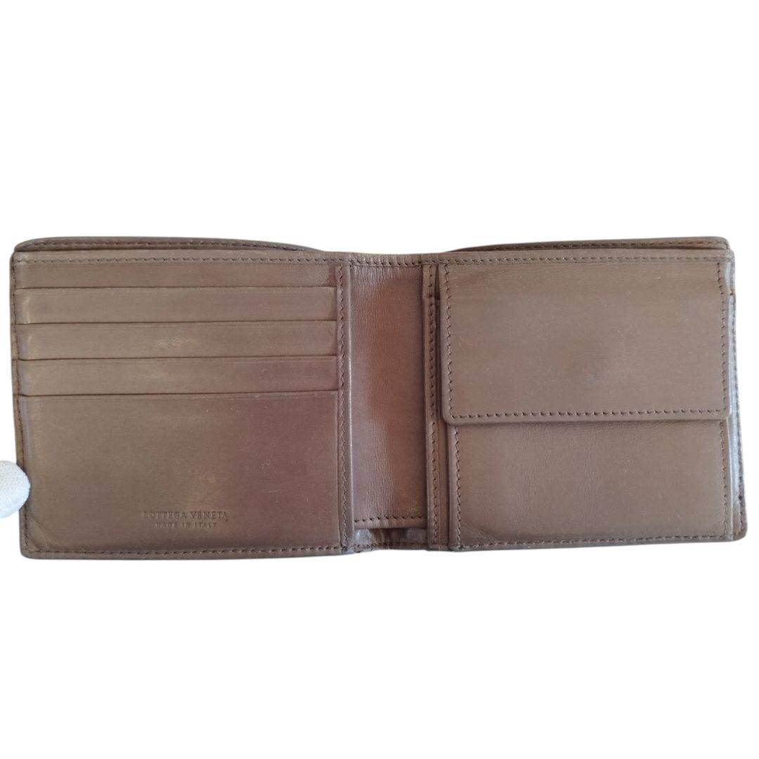 ボッテガヴェネタ イントレチャート 二つ折り財布 レザー 鑑定済み