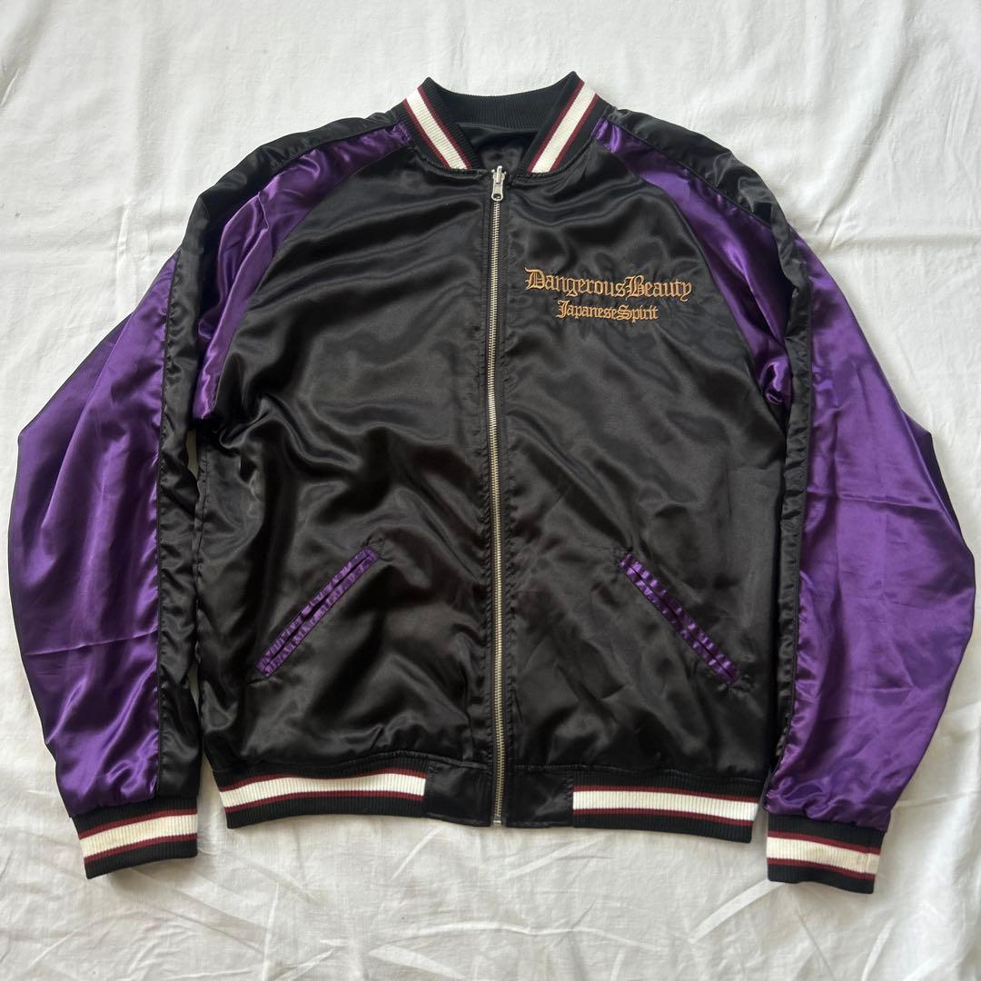 抜刀娘 スカジャン リバーシブル サテンジャケット XL