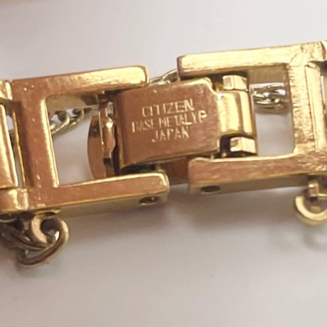 シチズン 1Pダイヤ レディース腕時計 クォーツ ゴールド スクエア 稼働品
