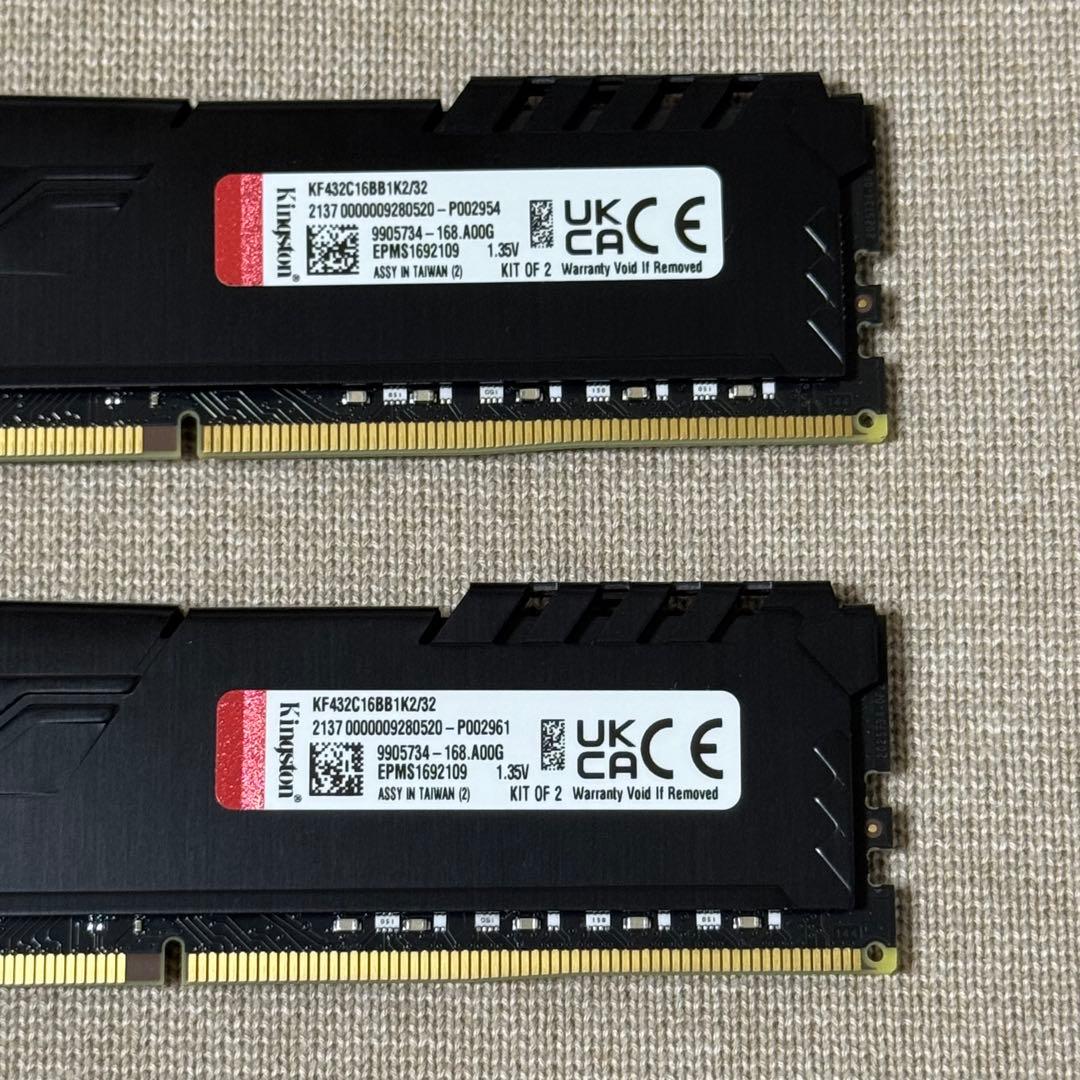 Kingston DDR4-3200 32GB (16GB×2) 動作確認済