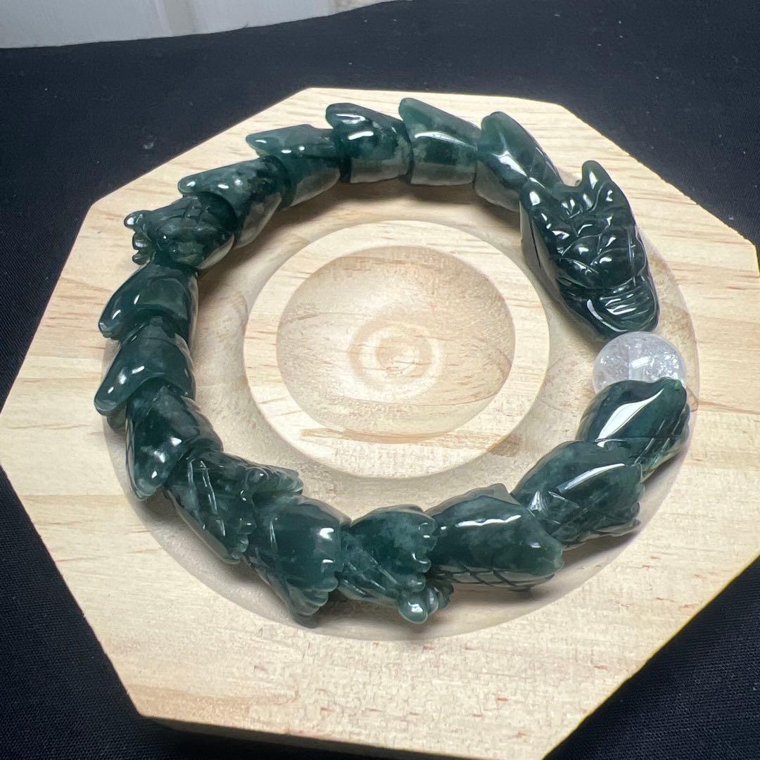浄化水晶&繁栄翡翠製　龍神ブレスレット
