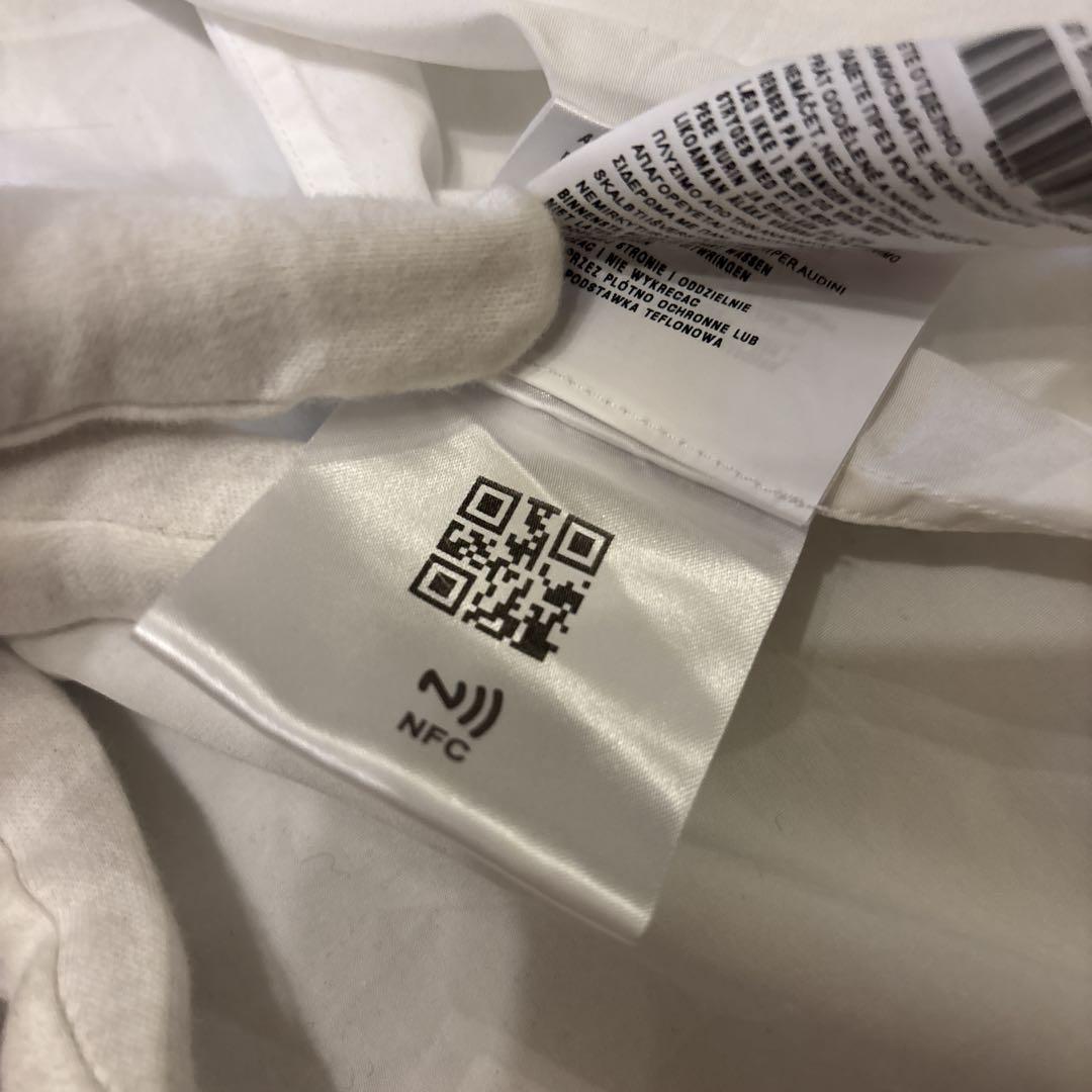 PRADA 2022ss コットン　プリントシャツ 36 白　半袖　Lサイズ