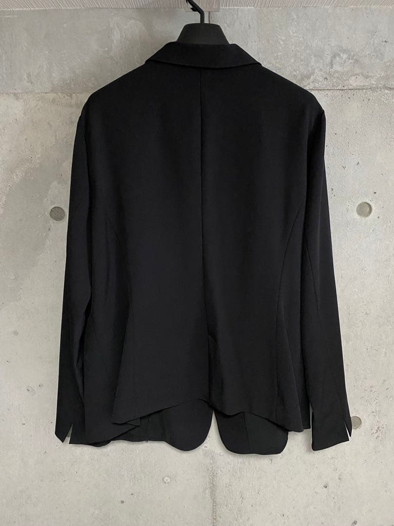 洗えるストレッチテーラードジャケット テーパードパンツスーツ　3L　ブラック