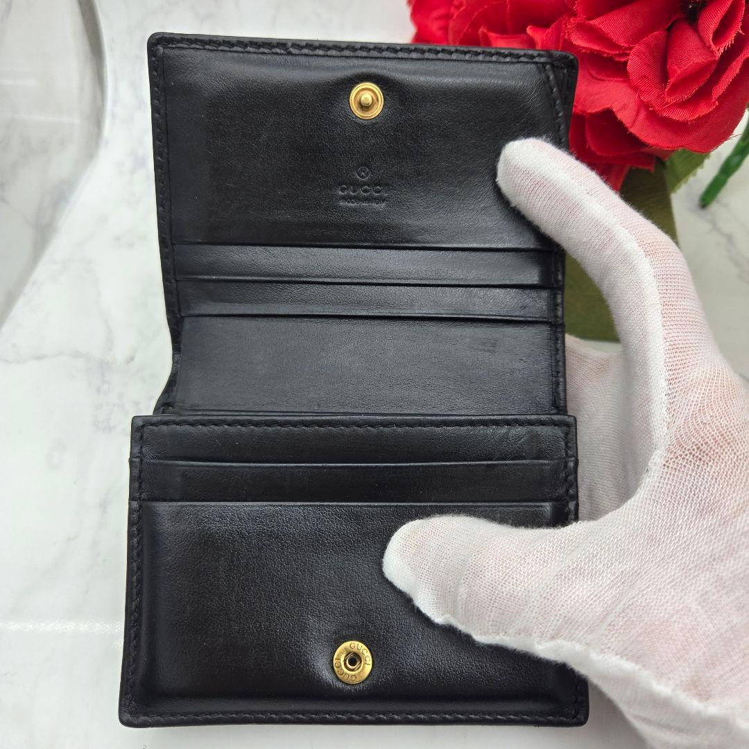 【美品】 GUCCI グッチ 折り財布 財布 GG マーモント キルティング 黒