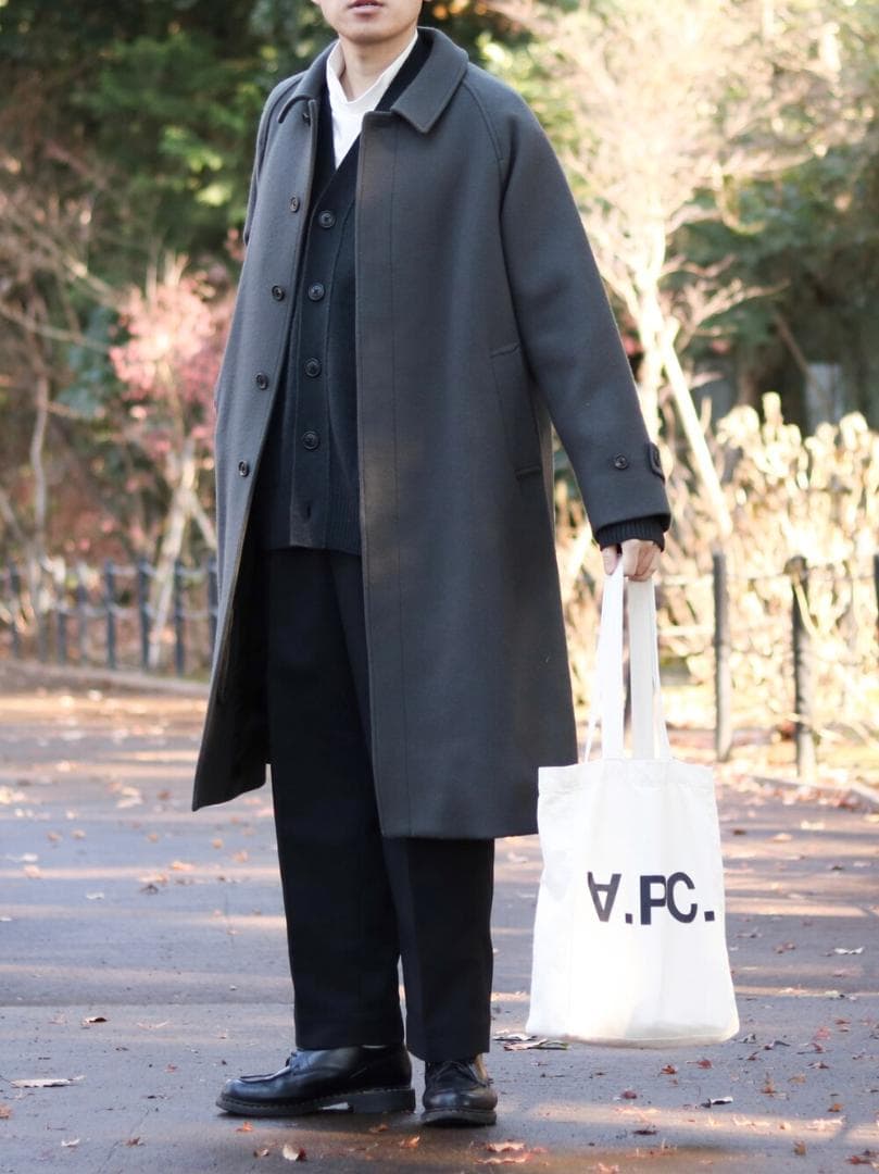 Steven Alan 100S メルトンバルカラーロングコート美品