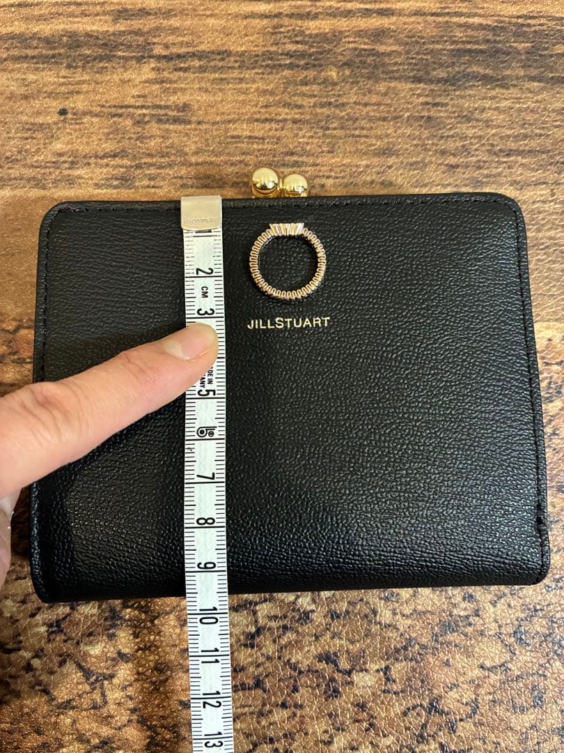 新品　JILL STUART ブラック ×ベビーピンク　二つ折財布　がま口小銭入