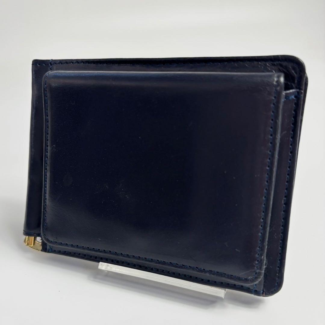 GLEN グレンロイヤル マネークリップ ゴールド金具 レザー　紺色
