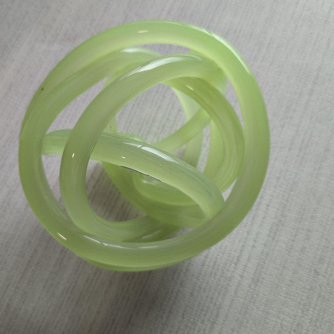 【HAY】KNOT ガラス オブジェ 置物 Lサイズ 黄緑色