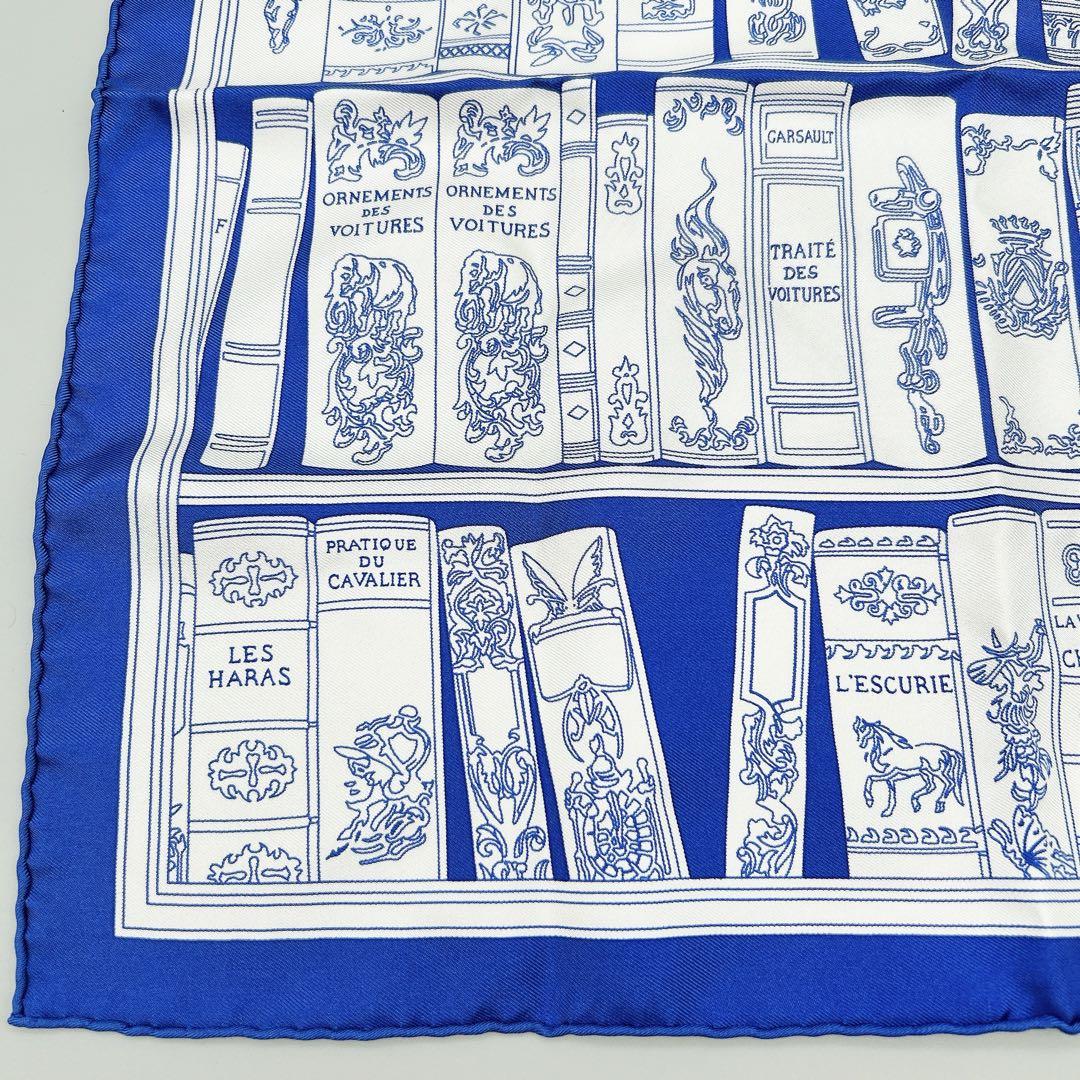 エルメス★未使用に近い★図書館★ブルー★カレ45★ガヴロッシュ★プチカレ