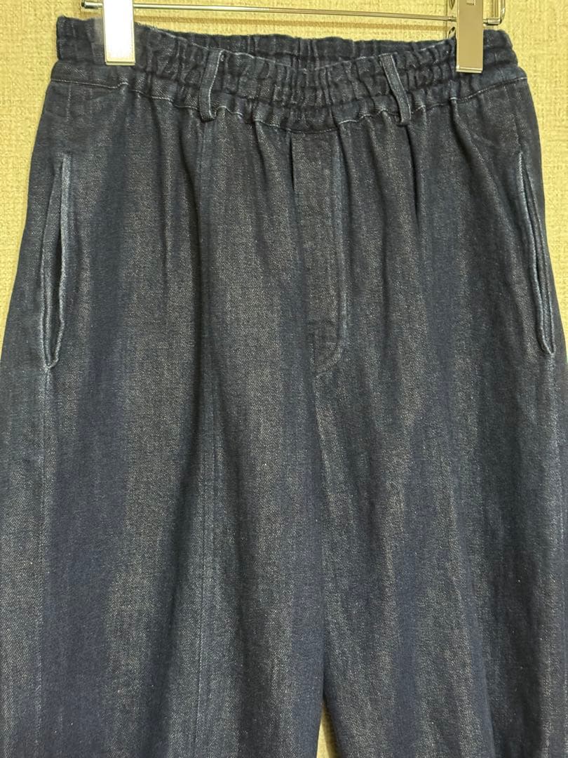 wafu リネンデニム ワイドイージーパンツ ／ ダークインディゴ