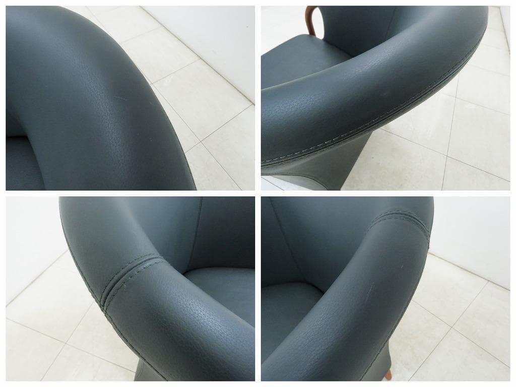 デンマーク NIELAUS&JEKI MOBLER 1人掛けソファ 本革×チーク