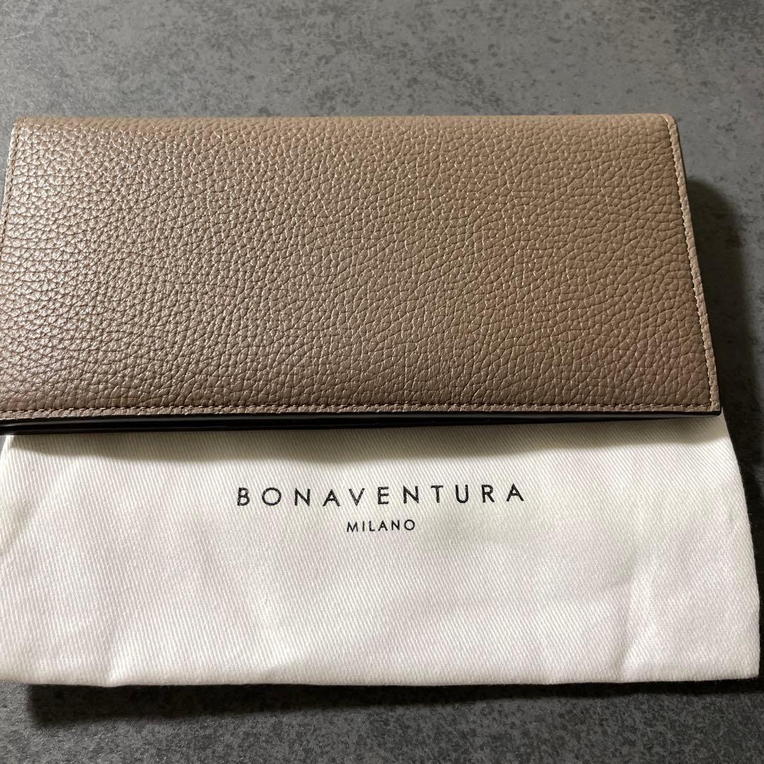 ボナベンチュラ　長財布　エトープ　シュリンクレザー　小銭入れなし　シンプル