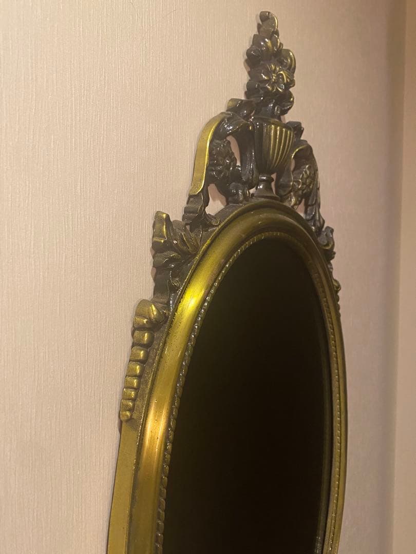 アンティーク風　壁掛けミラー　インテリア　　フレンチシャビー　宮殿　used