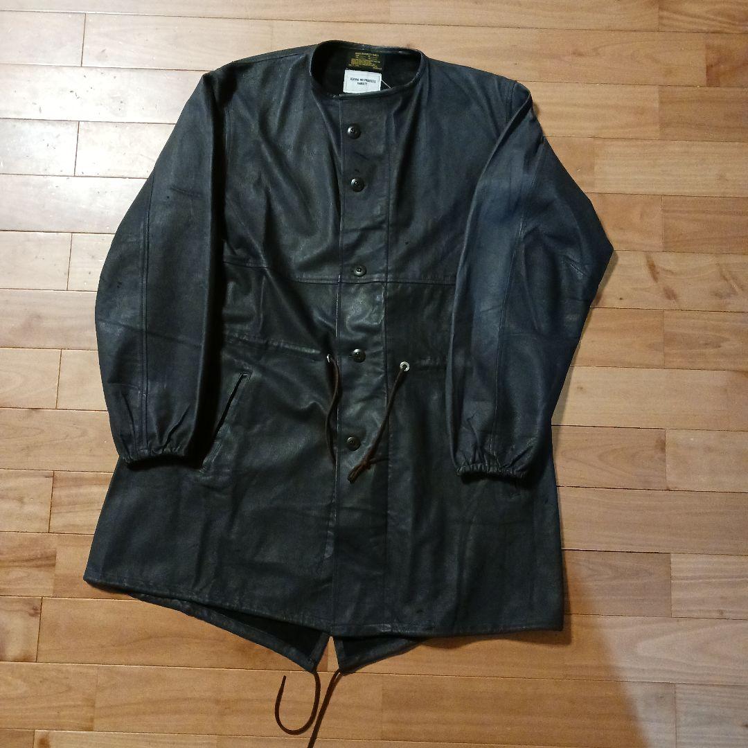【試着のみ極美品】Varde77 ダメージレザーコート 62s US ARMY黒