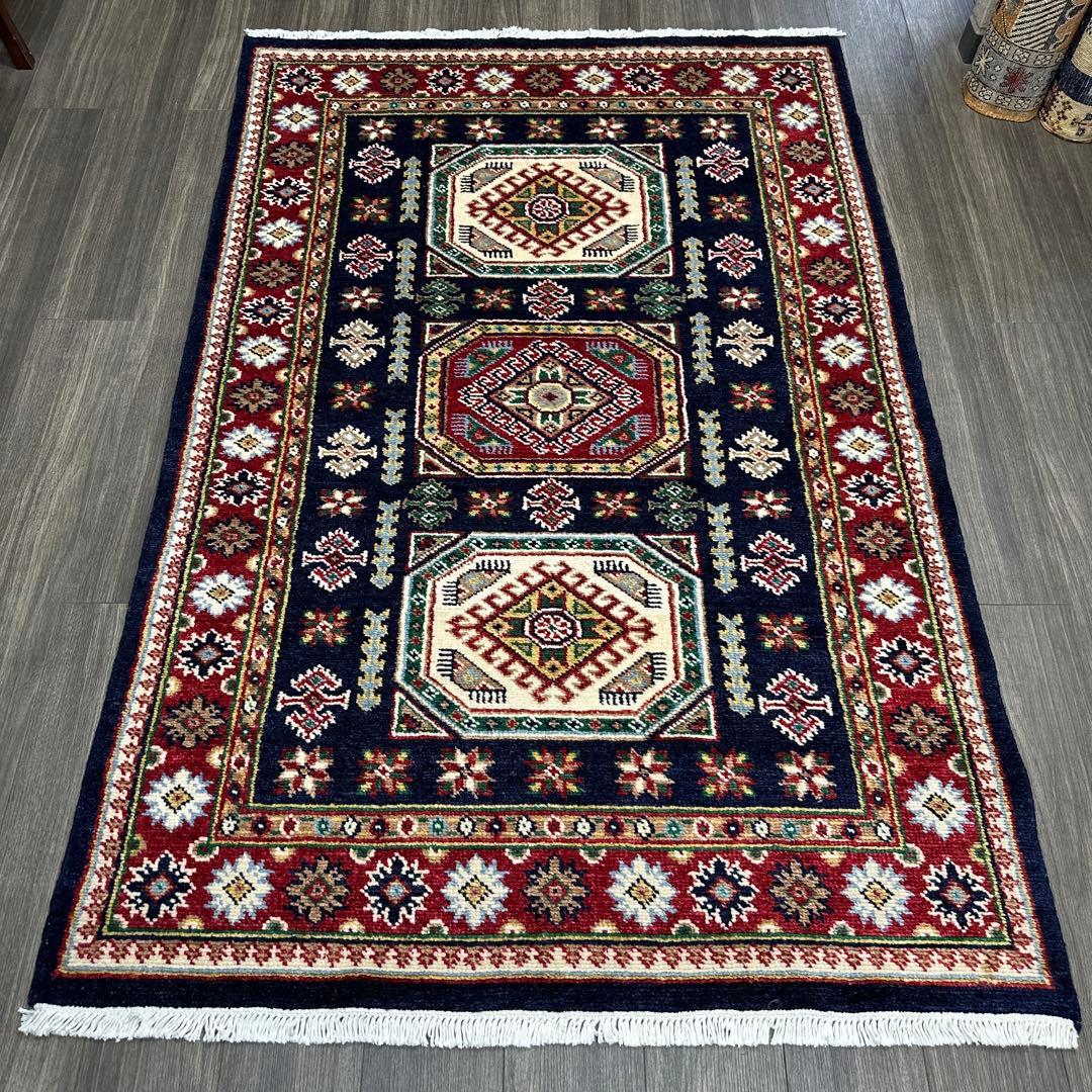 212x138cm手織り絨毯ファインウールカフカーズデザインラグ