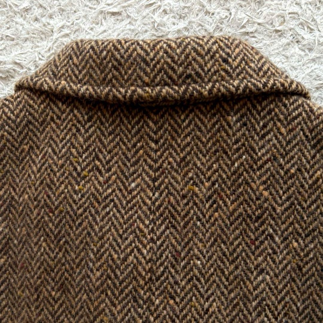 ★希少 Lサイズ★ NEWYORKER ロングチェスター ヘリンボーン ツイード