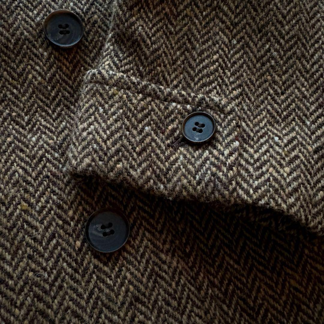 ★希少 Lサイズ★ NEWYORKER ロングチェスター ヘリンボーン ツイード
