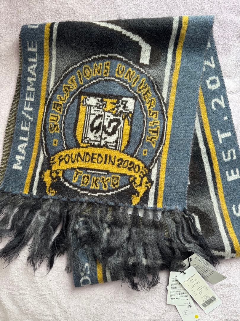 新品未使用 sublations FOOTBALL SCARF ASHBLACK