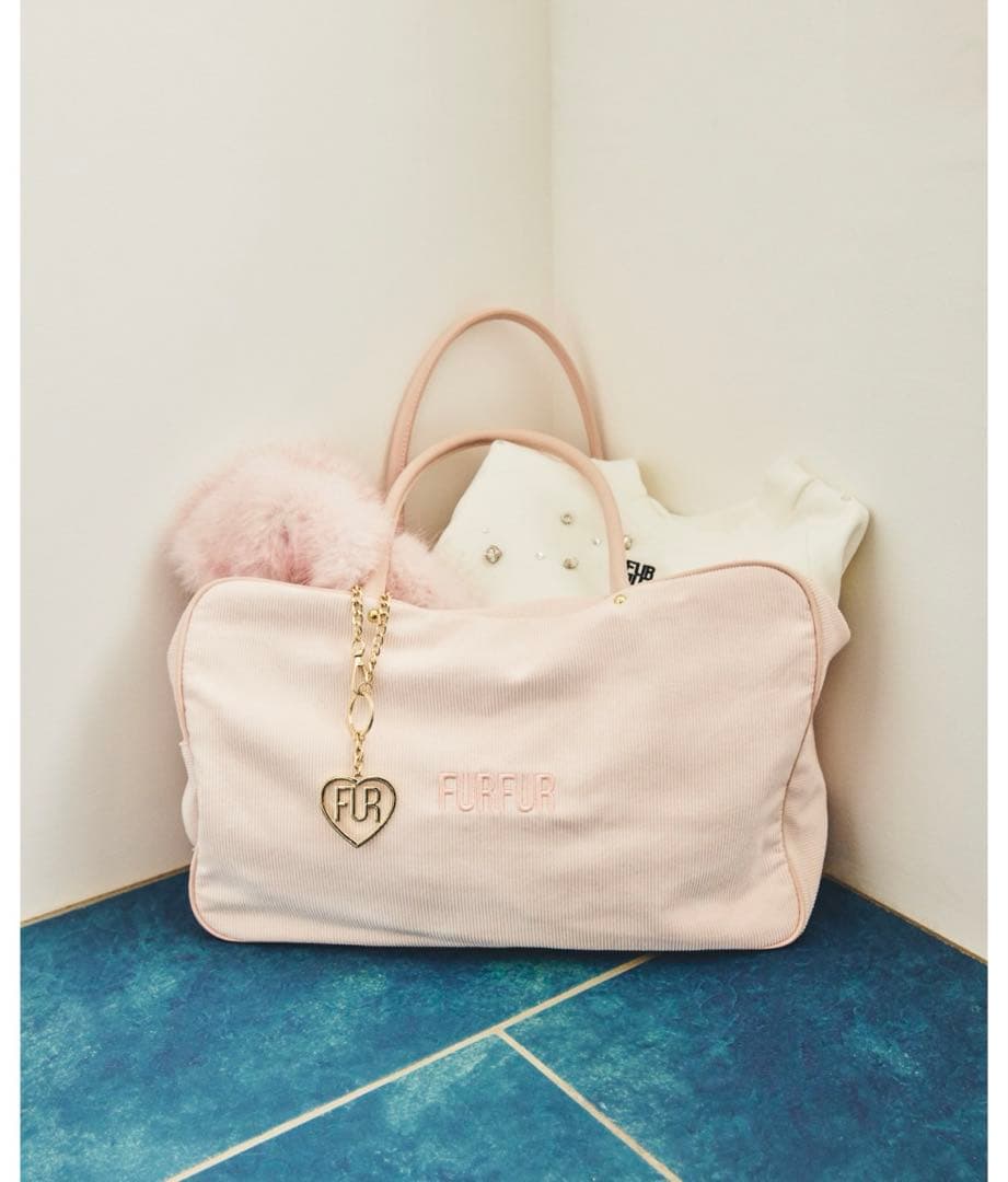 ♡*様 ピンク ボストンバッグ ハートチャーム付き