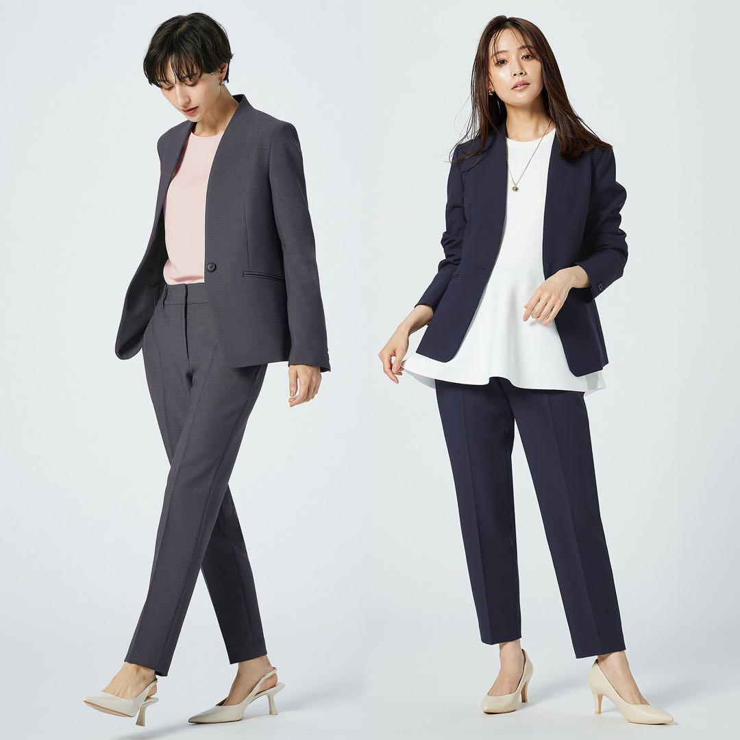 【akira】プラステ PLSTグレー パンツスーツ マシンウォッシャブル