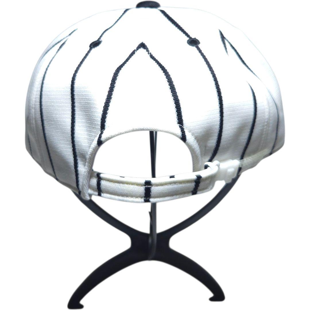 80s 阪神タイガース ストライプ ベースボールキャップ 刺繍ロゴ LL