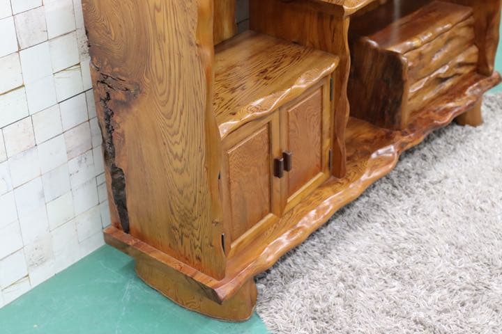 GMFO11○世界遺産屋久杉 最高級 茶棚 飾り棚 キャビネット サイドボード