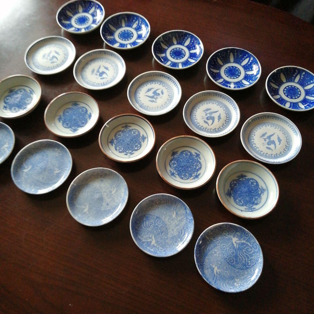 伊万里　染付小皿　4種20枚　10.5〜11cm　明治〜大正期