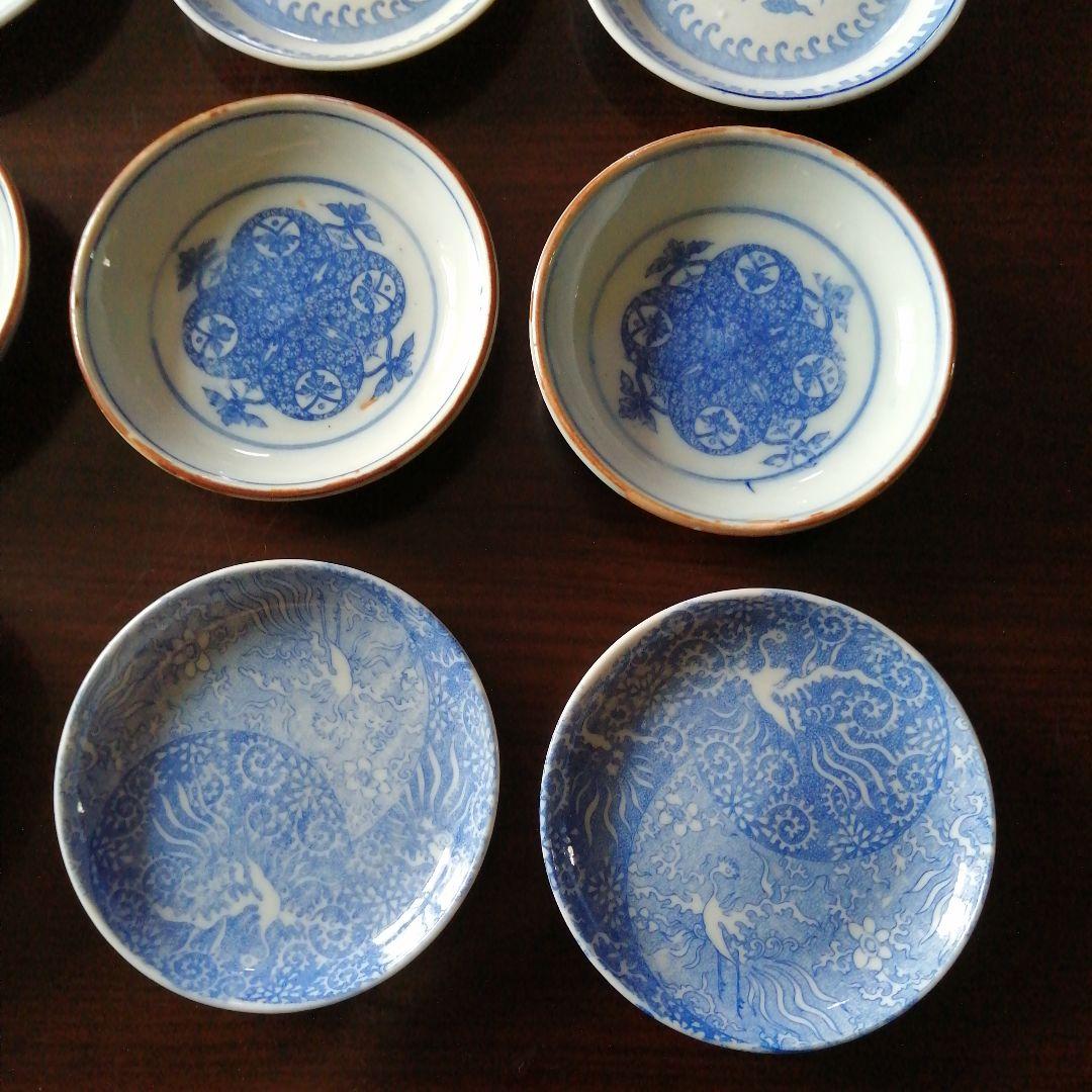 伊万里　染付小皿　4種20枚　10.5〜11cm　明治〜大正期