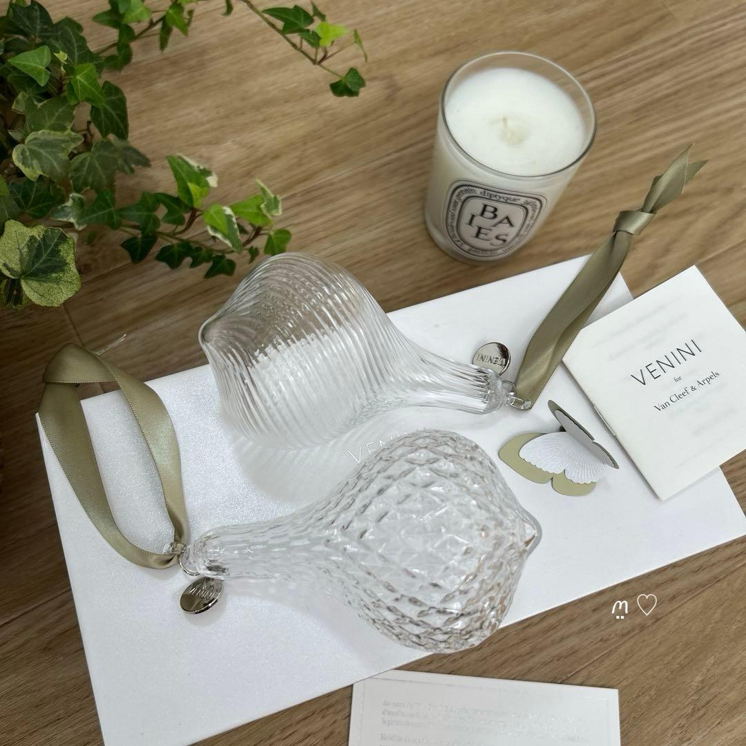 ヴァンクリーフ&アーペル　ノベルティVENINIガラス製オーナメント2個組ギフト