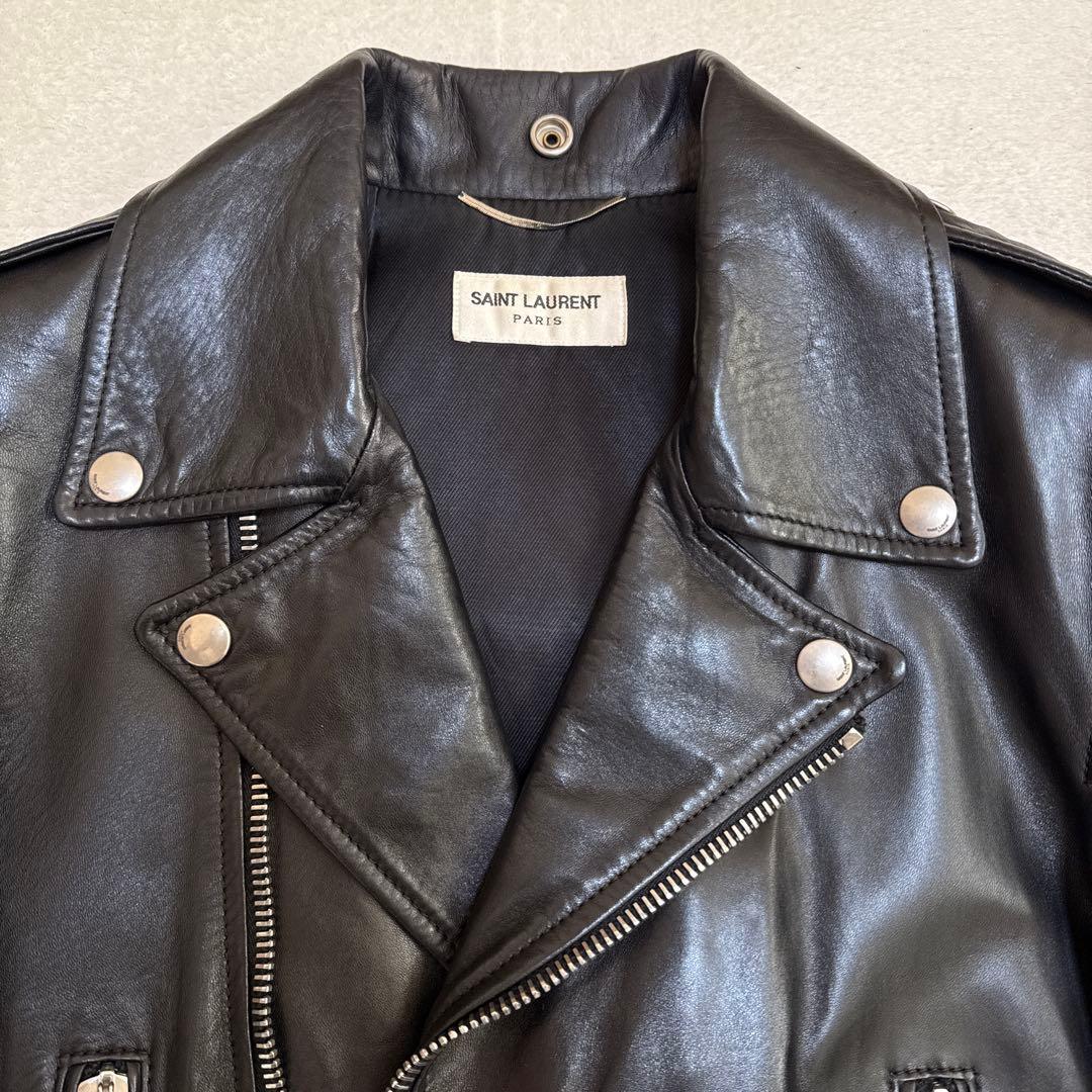 サンローラン 2013SS L01 44 ラムレザーダブルライダースジャケット