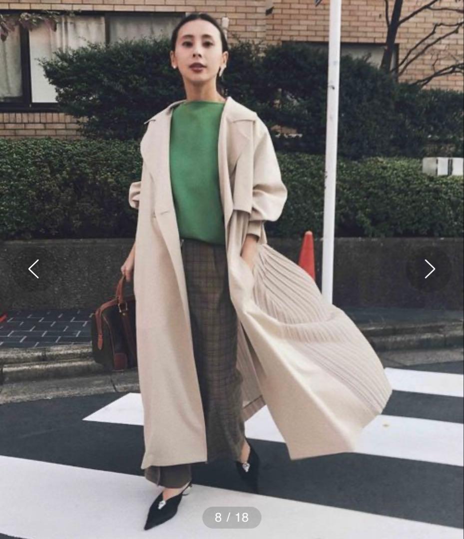 【新品未使用】AMERI VINTAGE バックプリーツトレンチコート ベージュ