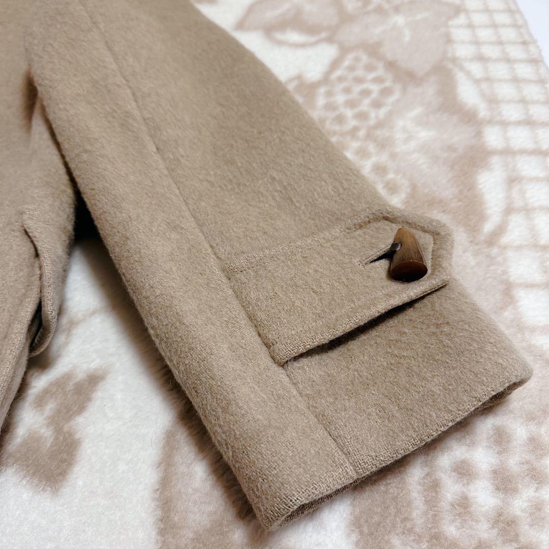 バーバリーロンドン ダッフルコート ノバチェック トグル ロング ウール フード