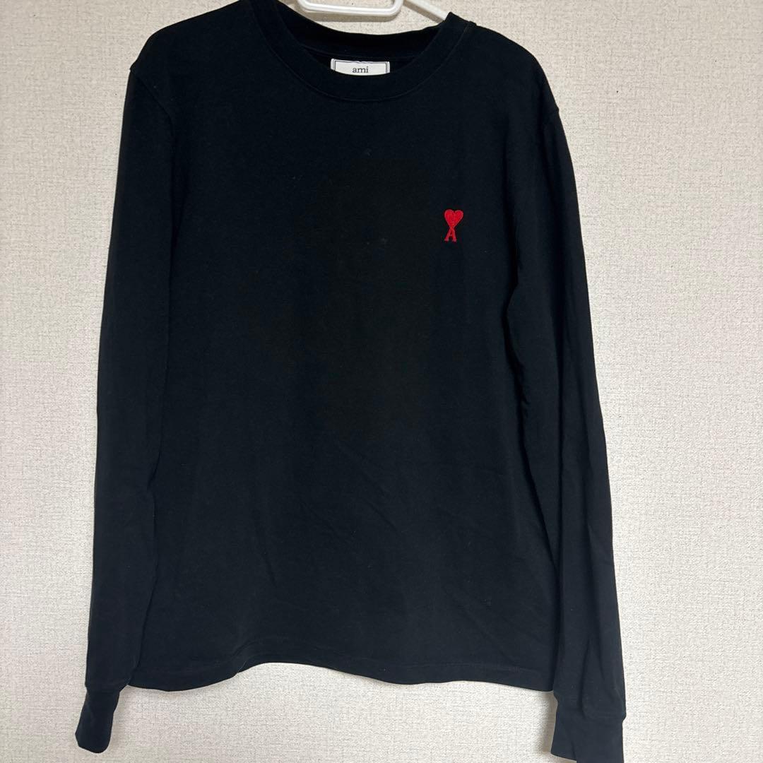 ami paris ブラック 長袖トップス　長袖カットソー