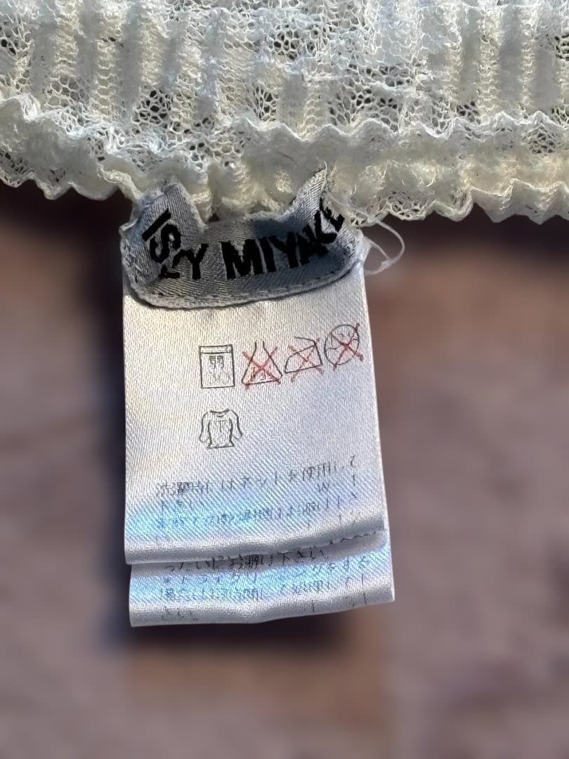 ISSEY MIYAKE プリーツ 花柄刺繍入り ブラウス L