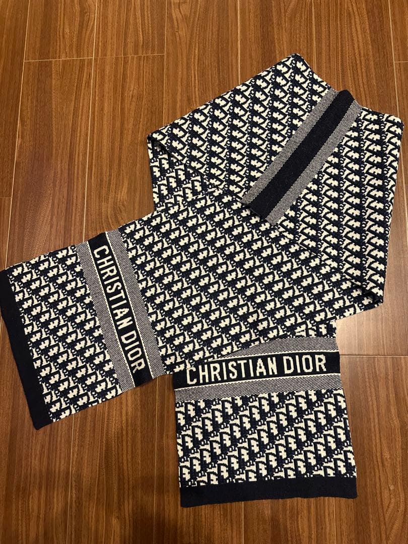 DIOR ディオール オブリーク ユニセックス マフラー カシミヤ ウール