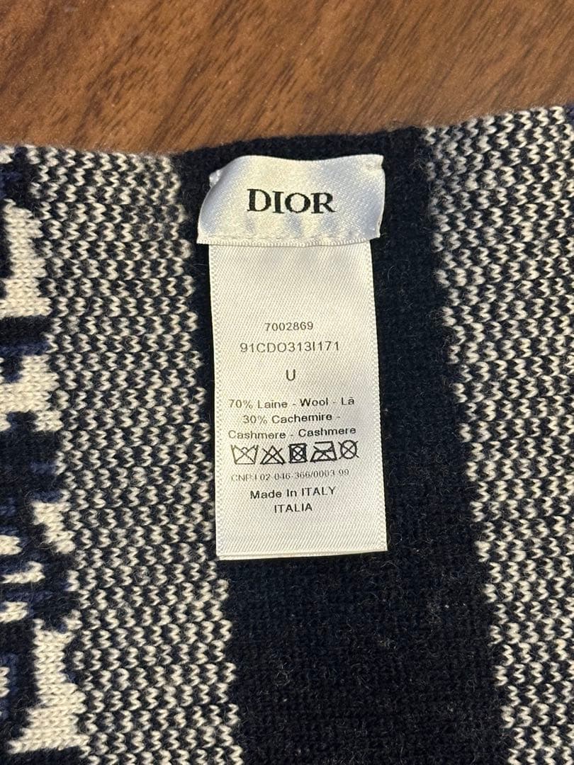 DIOR ディオール オブリーク ユニセックス マフラー カシミヤ ウール