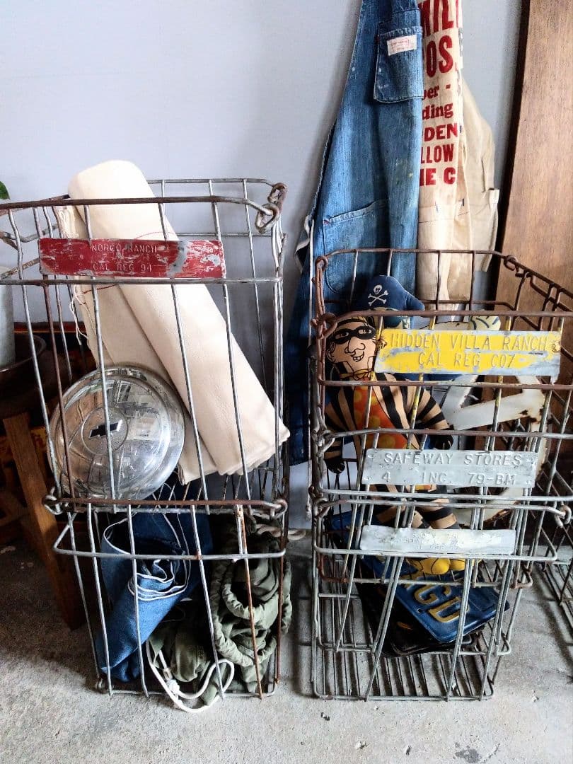 USA製 VINTAGE スタッキング スチール製バスケット ビンテージ