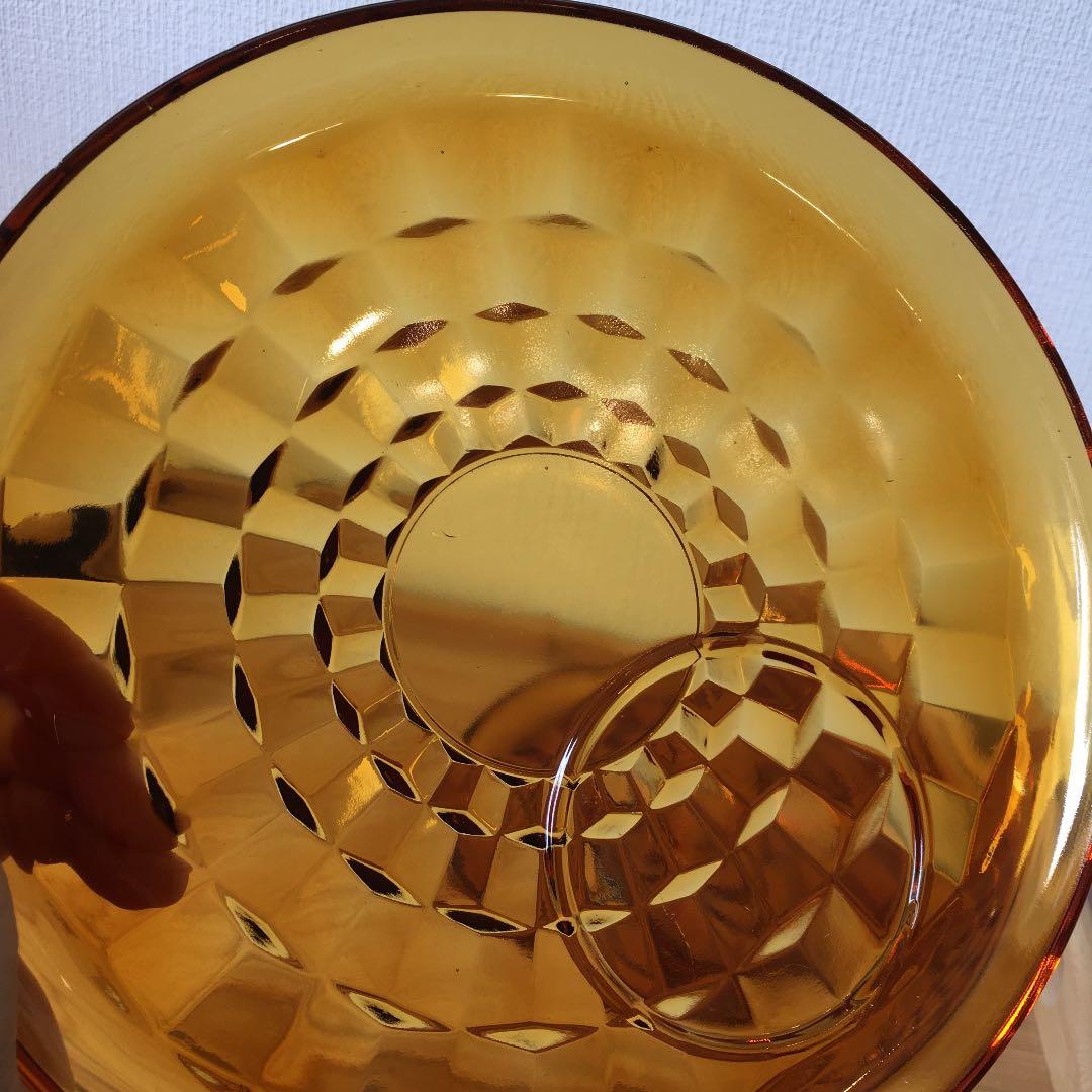 ②  インディアナグラス アンバー ホワイトホール スナックセット